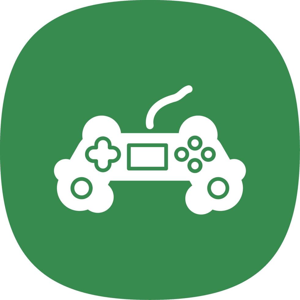 juego controlador glifo curva icono vector