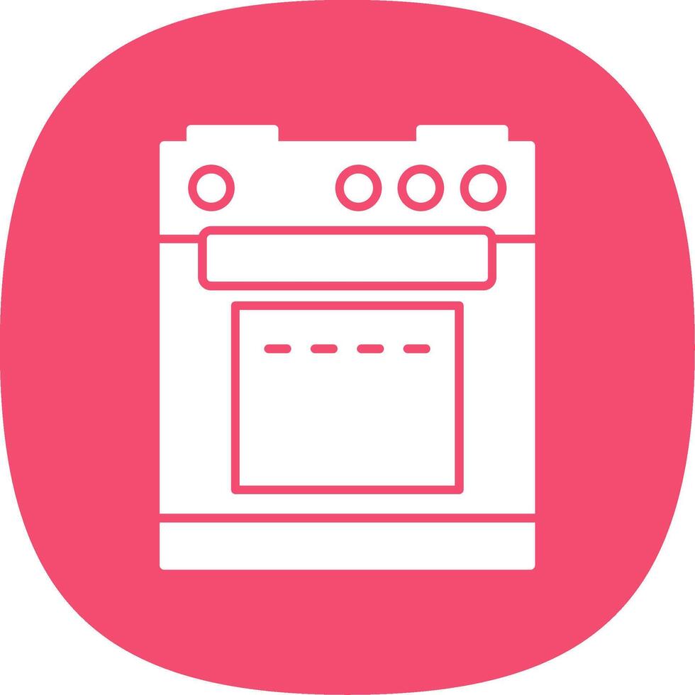 Electric Stove Glyph Curve Icon vector