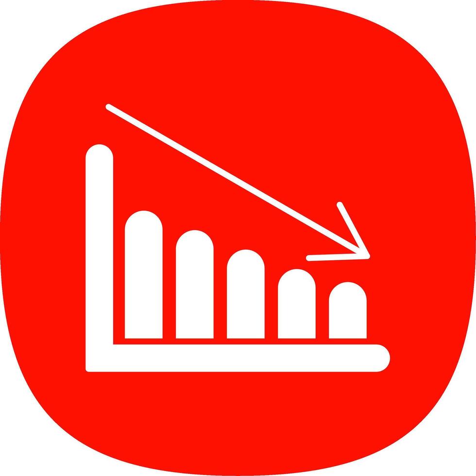 Chart Glyph Curve Icon vector