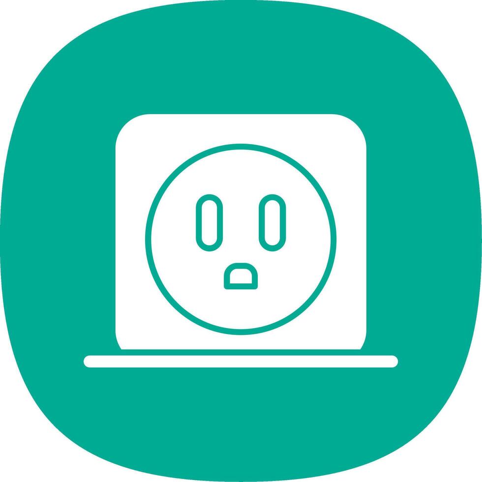 Power Socket Glyph Curve Icon vector