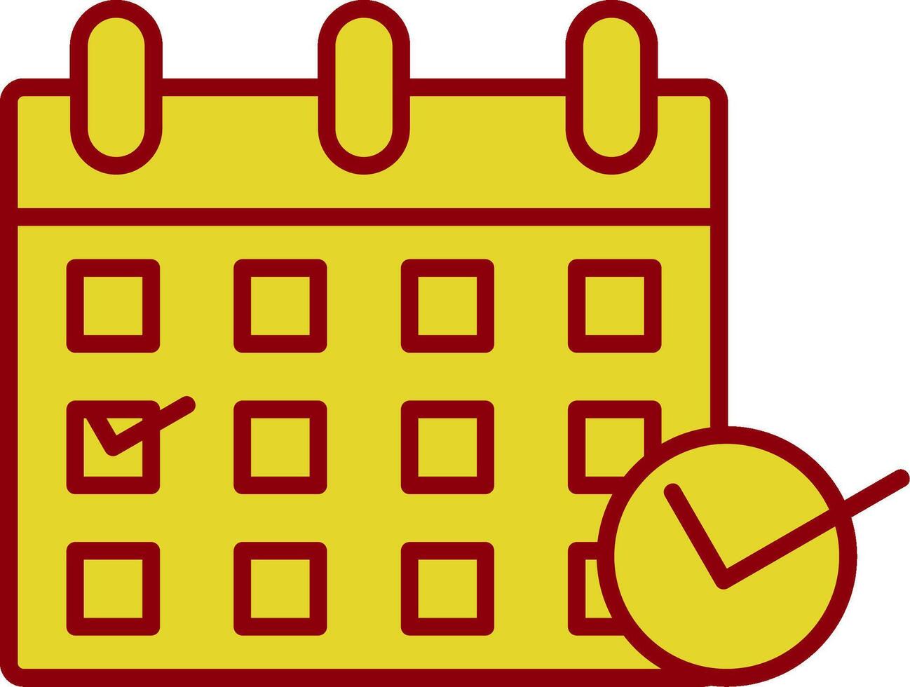 Calendar Glyph Curve Icon vector