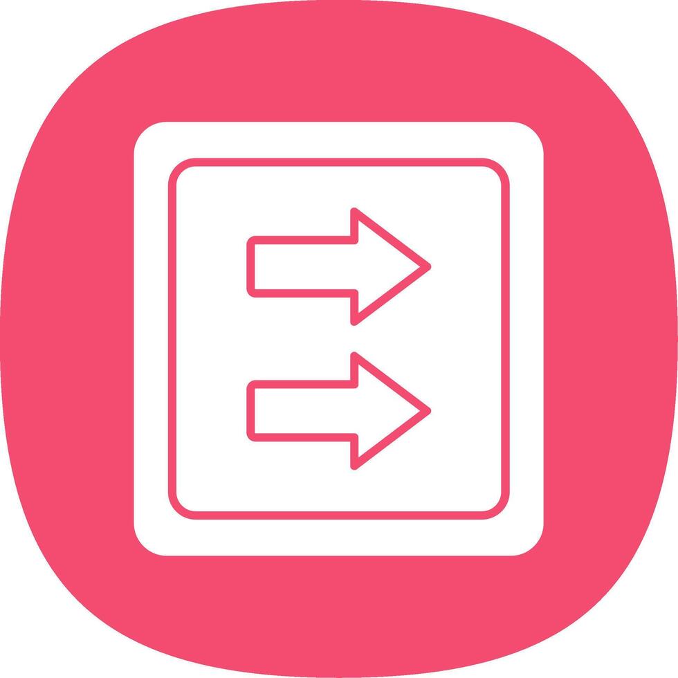 Fast Forward Glyph Curve Icon vector