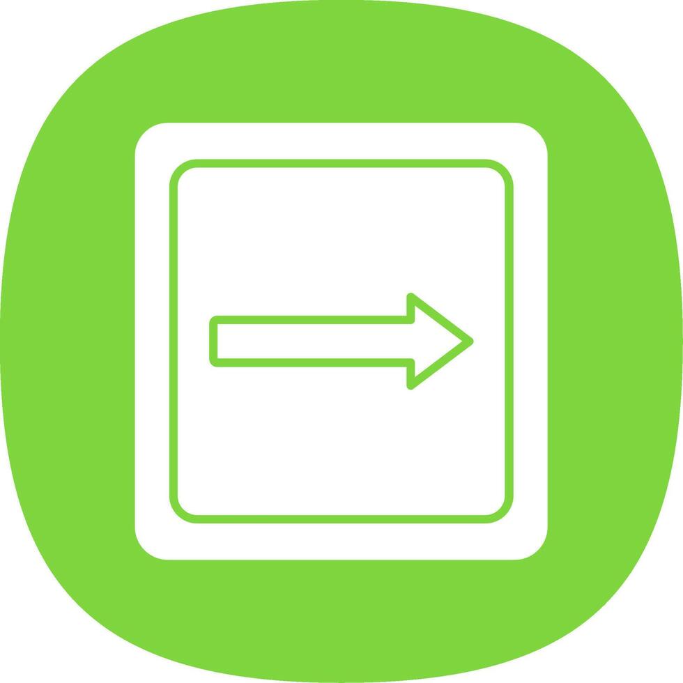 Right Glyph Curve Icon vector