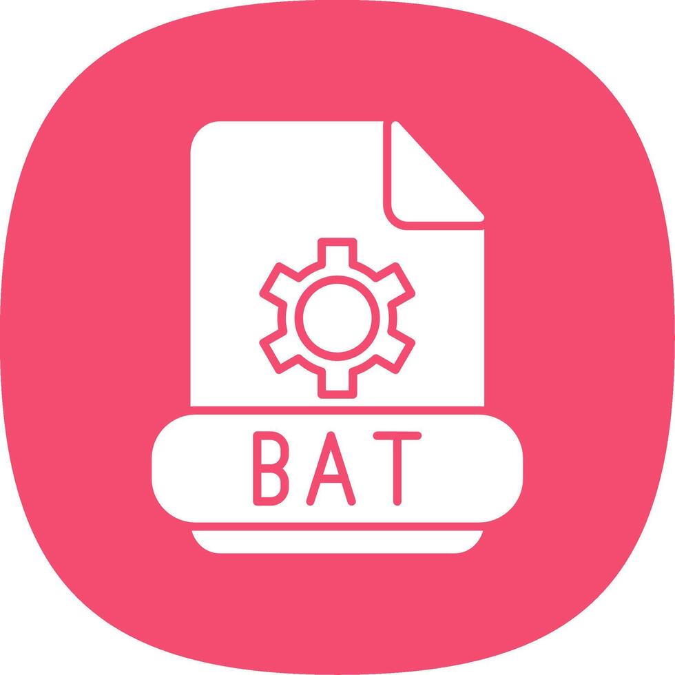 Bat Glyph Curve Icon vector