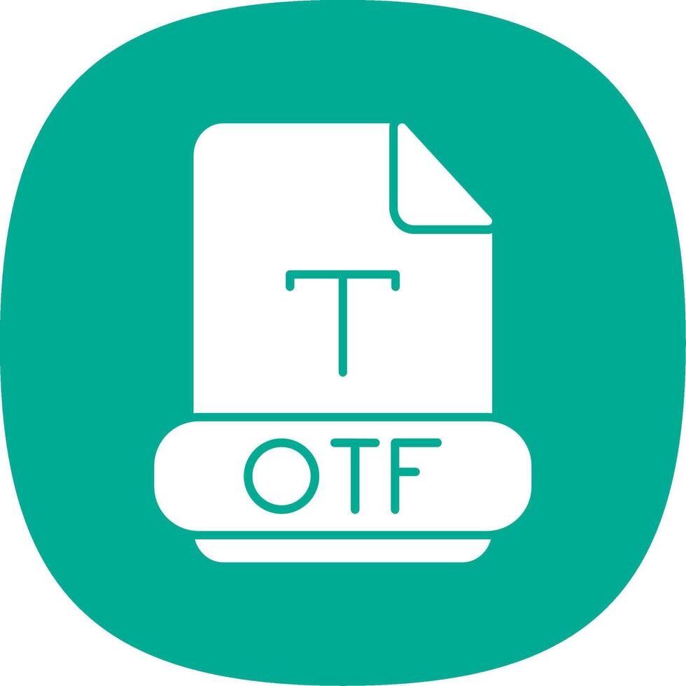 otf glifo curva icono vector