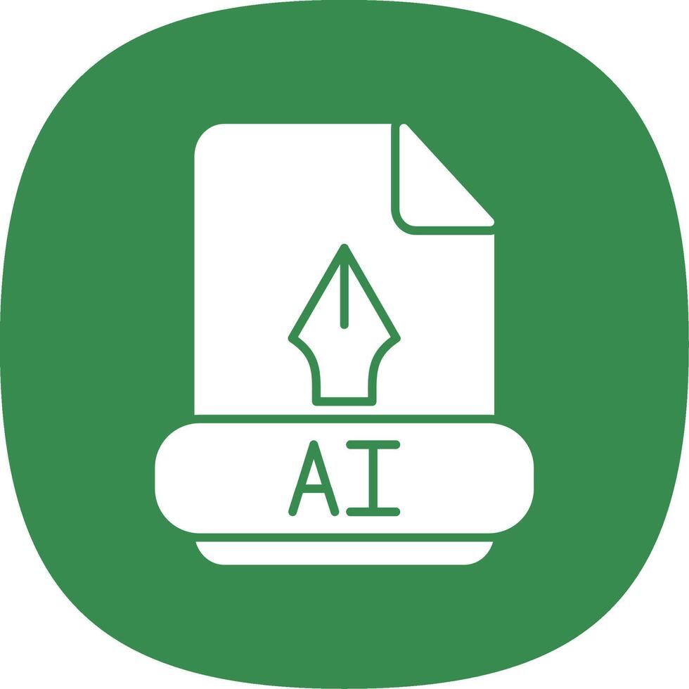 Ai Glyph Curve Icon vector