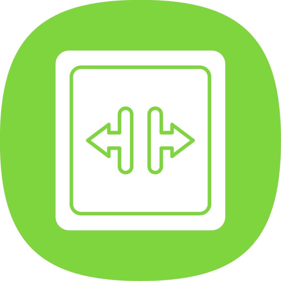 Width Glyph Curve Icon vector