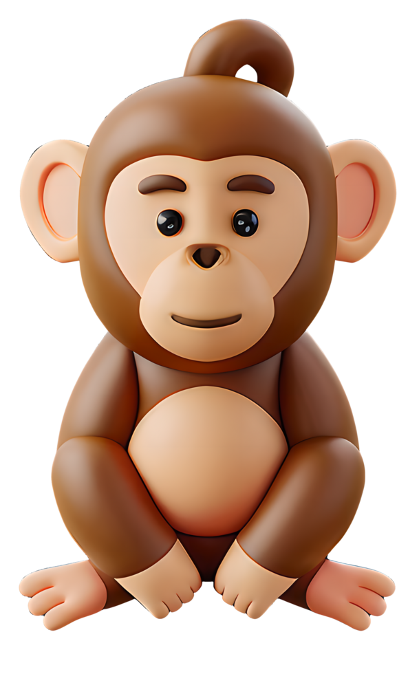 3D Illustration of a monkey png