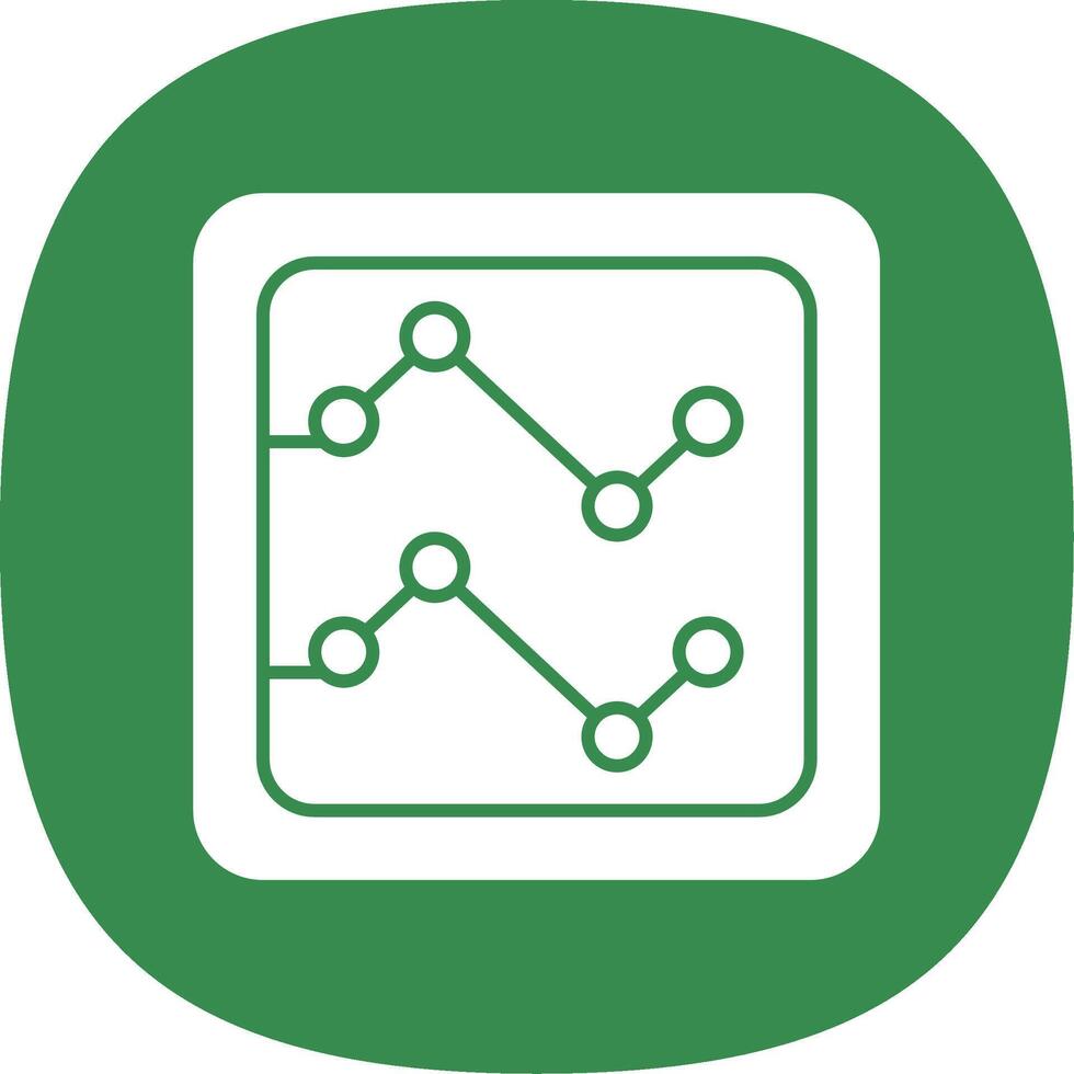 Line Chart Glyph Curve Icon vector