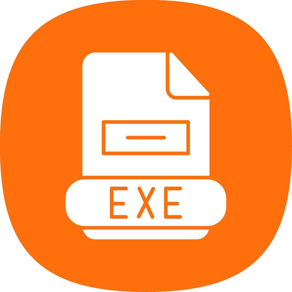 Exe Glyph Curve Icon vector