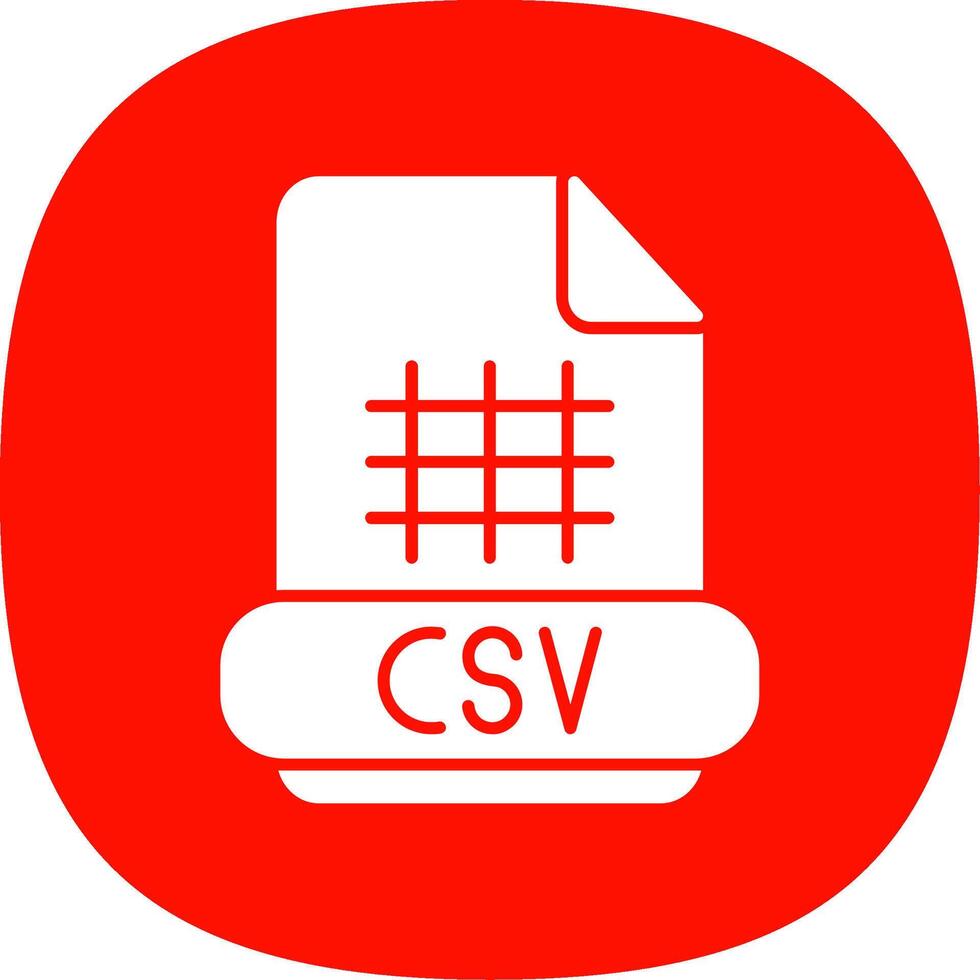 csv glifo curva icono vector