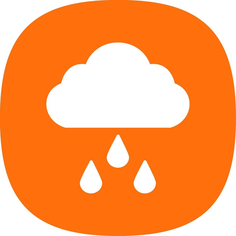 Rainy Glyph Curve Icon vector
