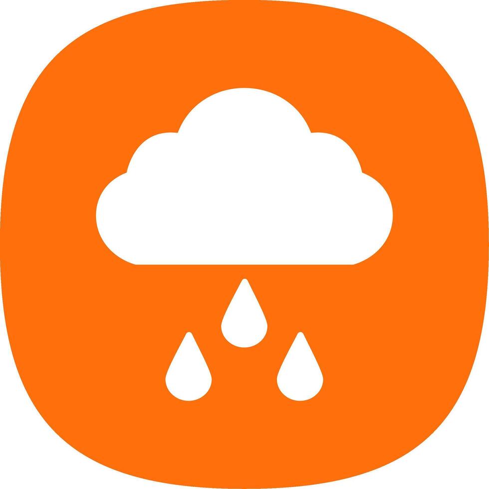 Rainy Glyph Curve Icon vector