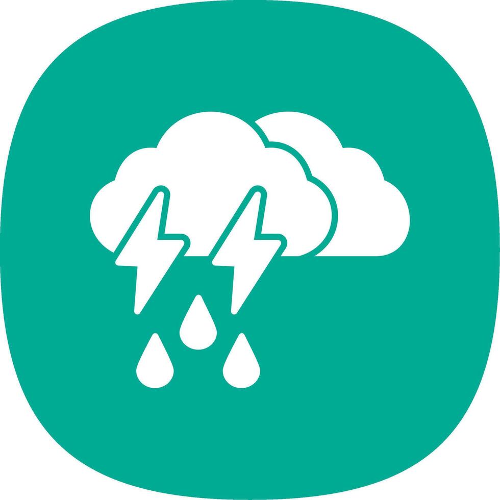 Storm Glyph Curve Icon vector