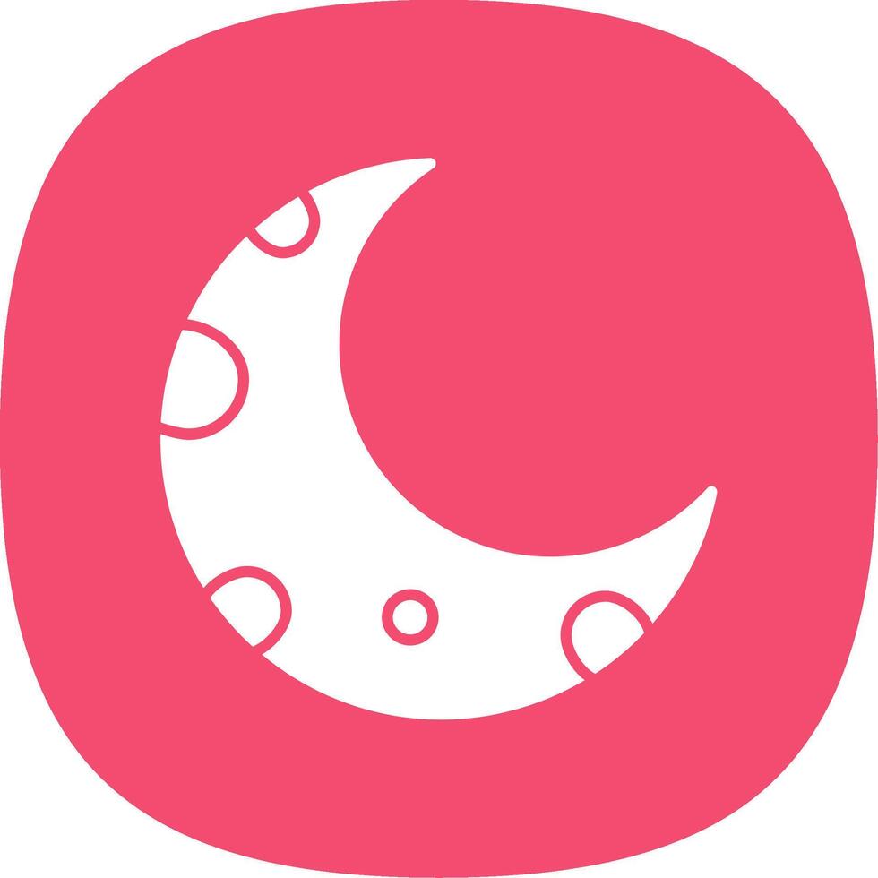 Half Moon Glyph Curve Icon vector