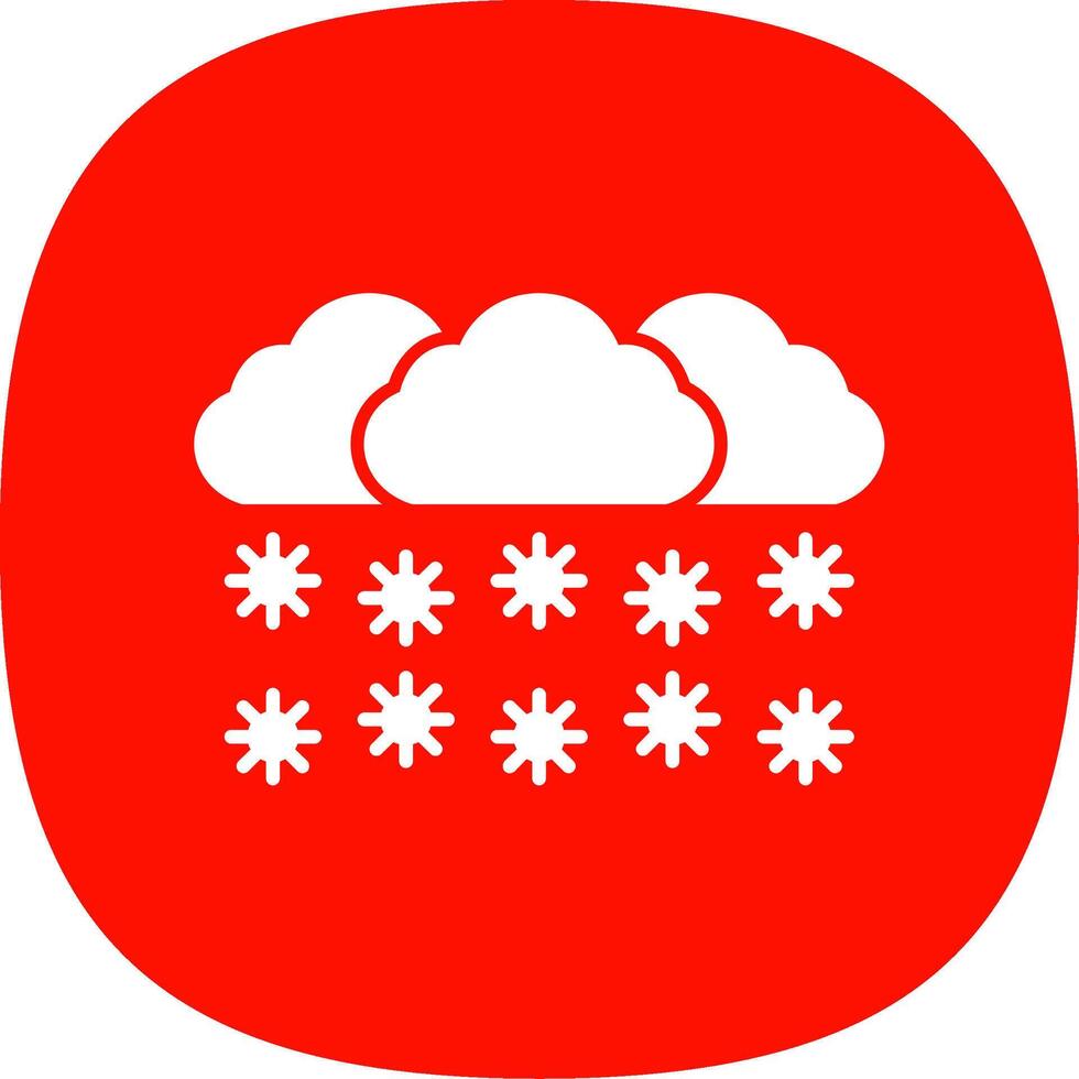Snowing Glyph Curve Icon vector