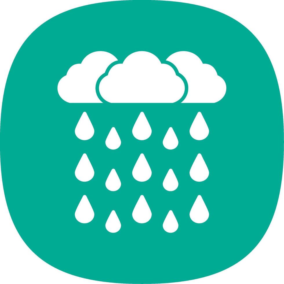 Heavy Rain Glyph Curve Icon vector
