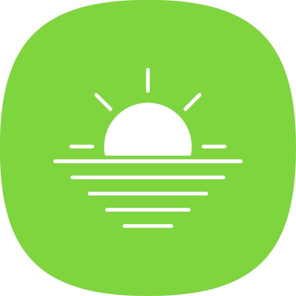 Sunset Glyph Curve Icon vector