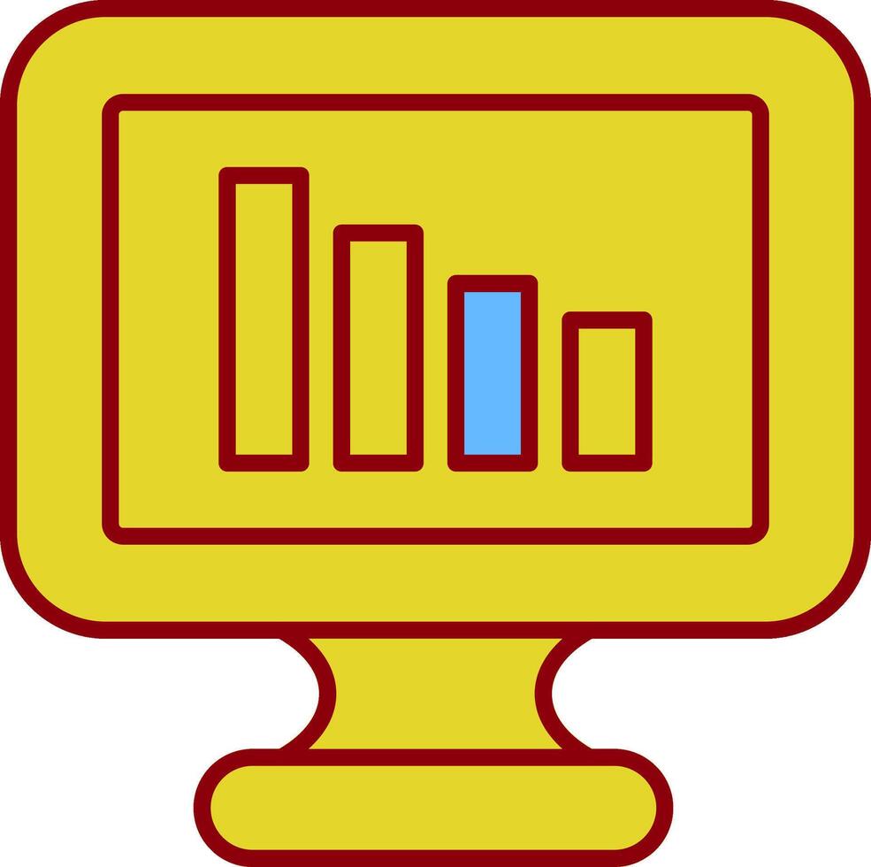 Bar Chart Glyph Curve Icon vector