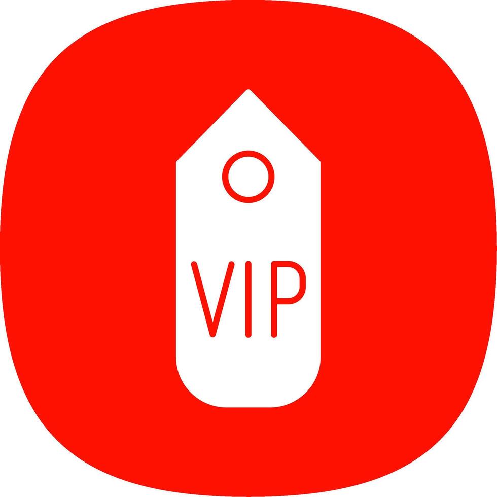 VIP pasar glifo curva icono vector