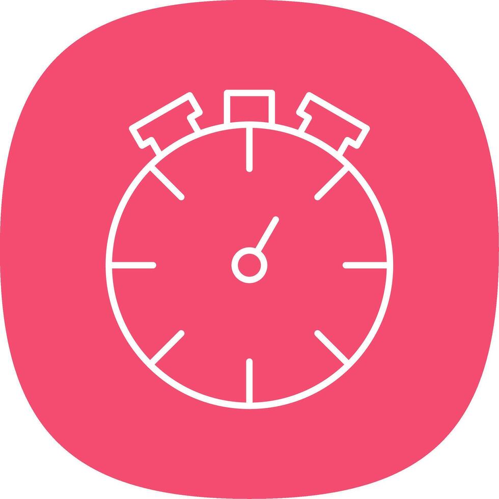 Stopwatch Line Curve Icon vector