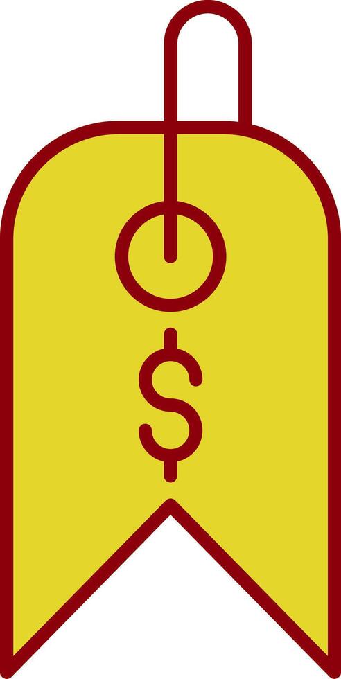 Tag Glyph Curve Icon vector