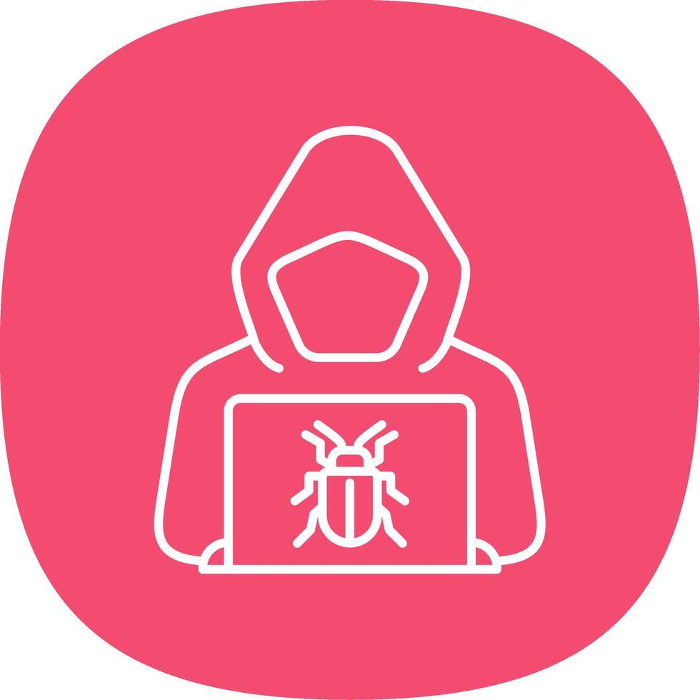 Hacker Line Curve Icon vector