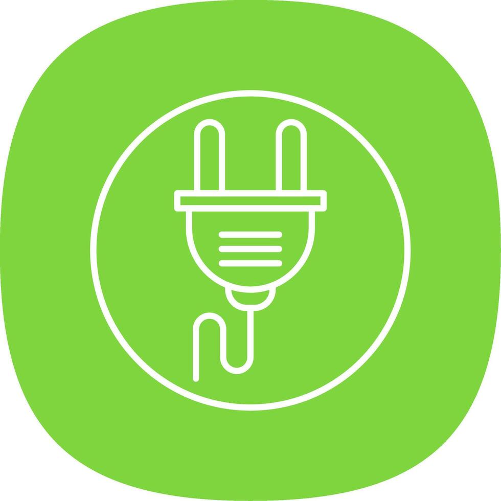 Plug Line Curve Icon vector