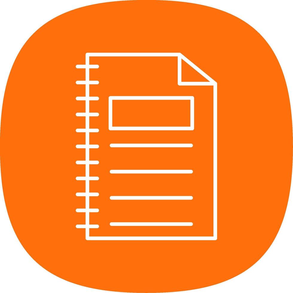 Notebook Line Curve Icon vector