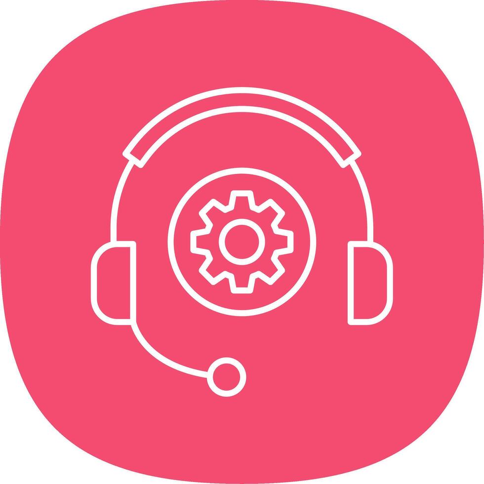 Technical Support Line Curve Icon vector