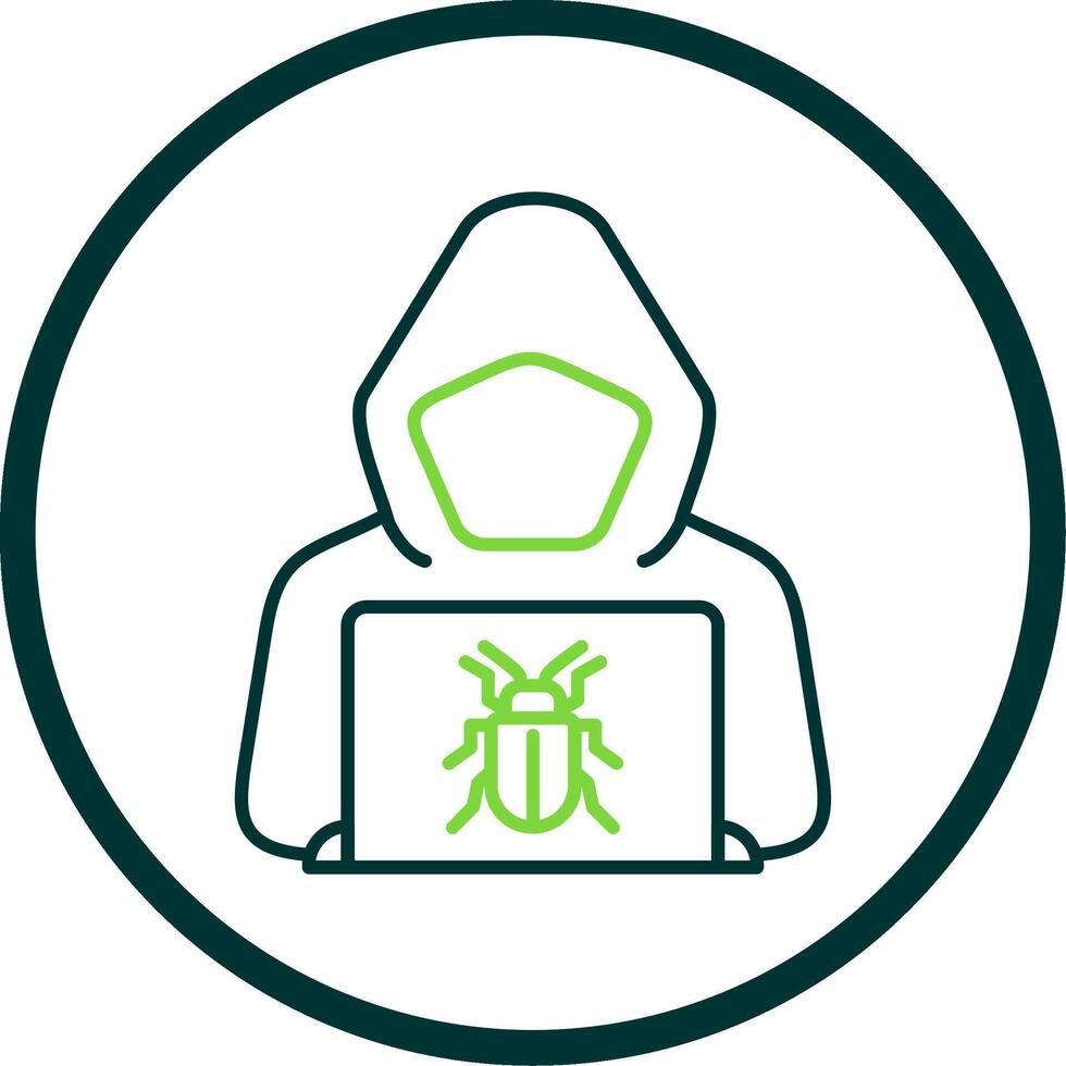 Hacker Line Circle Icon vector