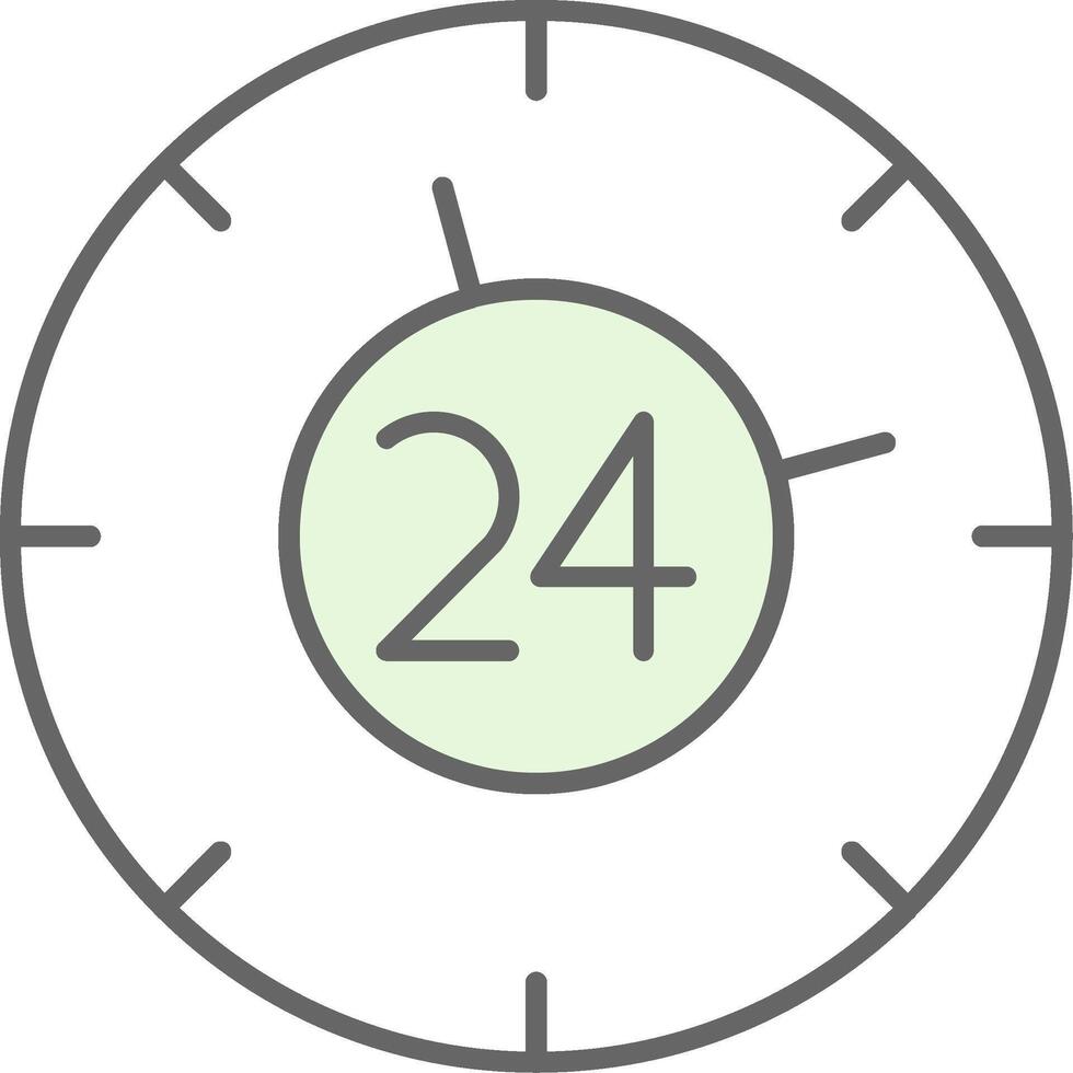 24 Hours Fillay Icon vector