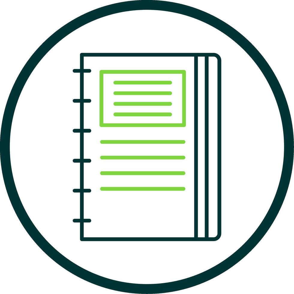 Notebook Line Circle Icon vector