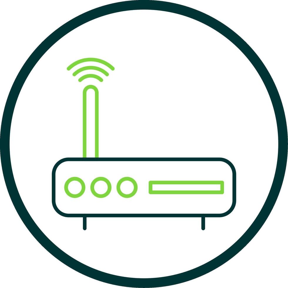 Modem Line Circle Icon vector