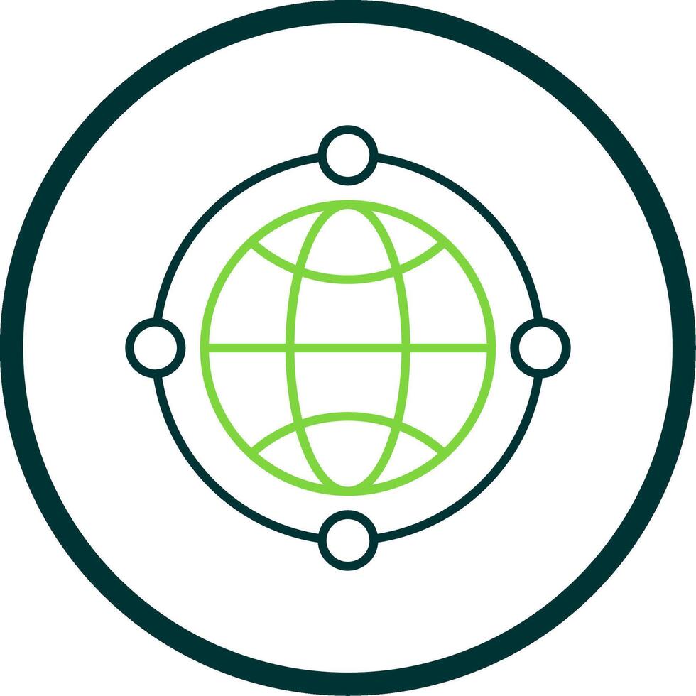 Globe Line Circle Icon vector