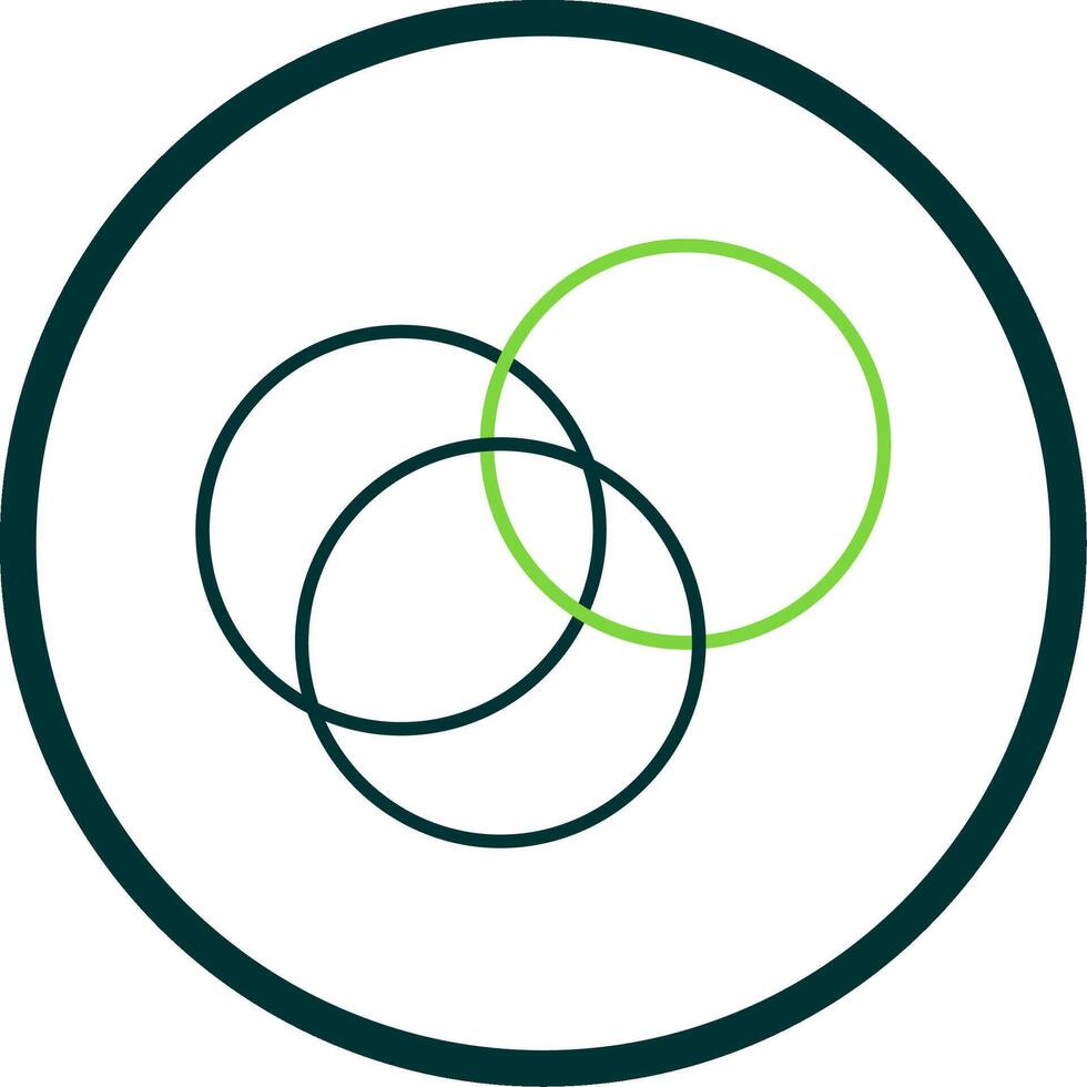 Intersection Line Circle Icon vector