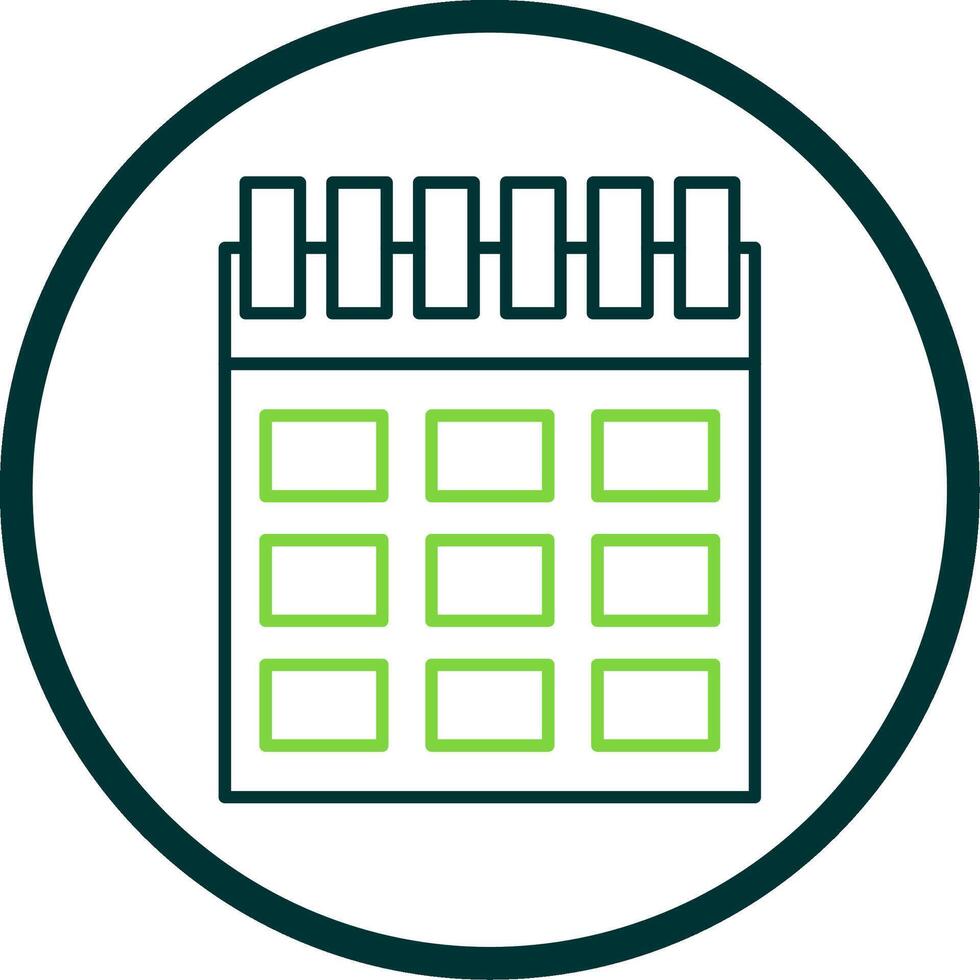 Calendar Line Circle Icon vector