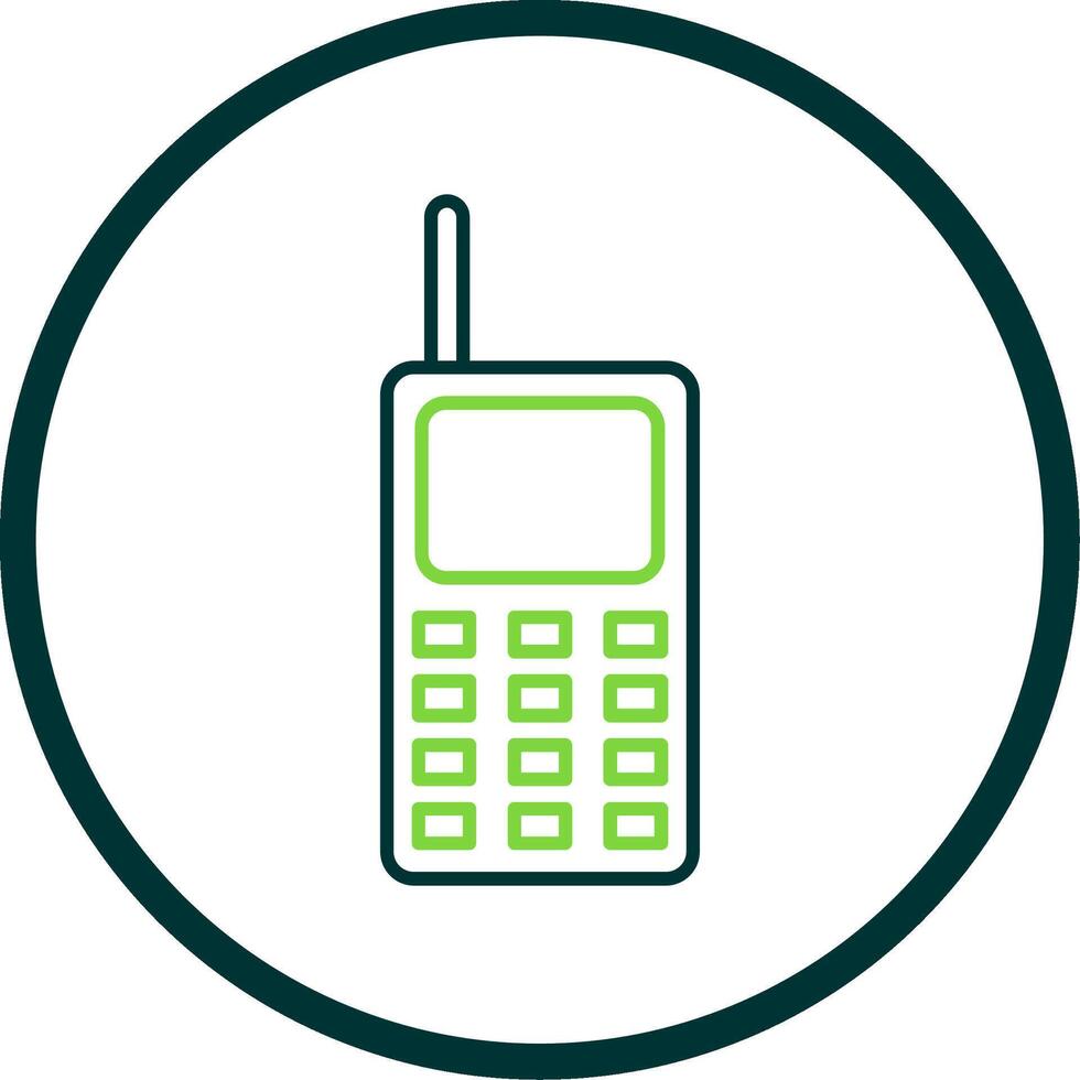 Walkie Talkie Line Circle Icon vector
