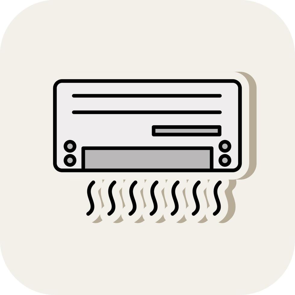 Air Conditioner Line Filled White Shadow Icon vector