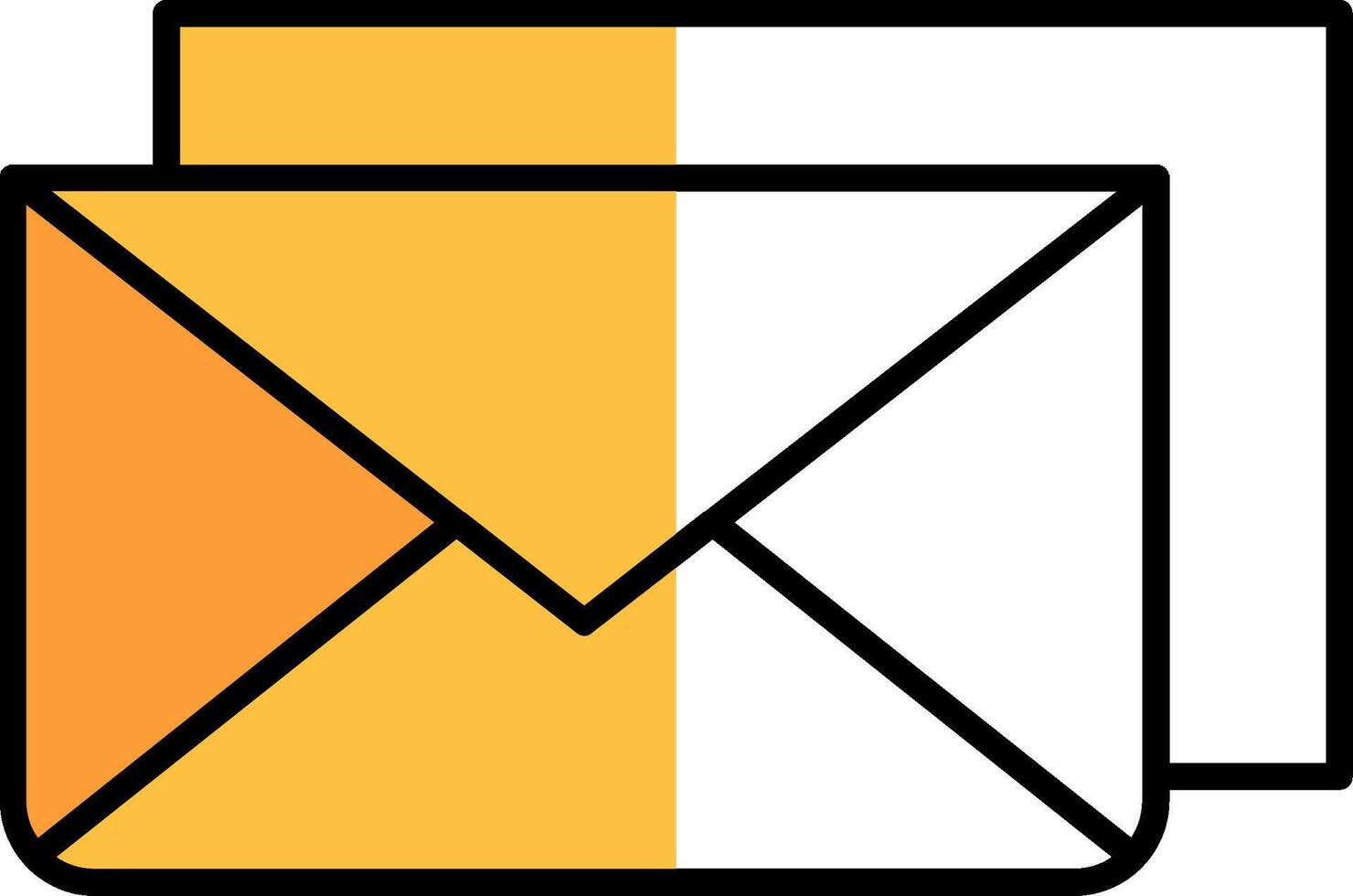 Email Filled Half Cut Icon vector
