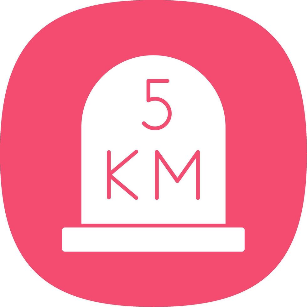 kilometer Glyph Curve Icon vector
