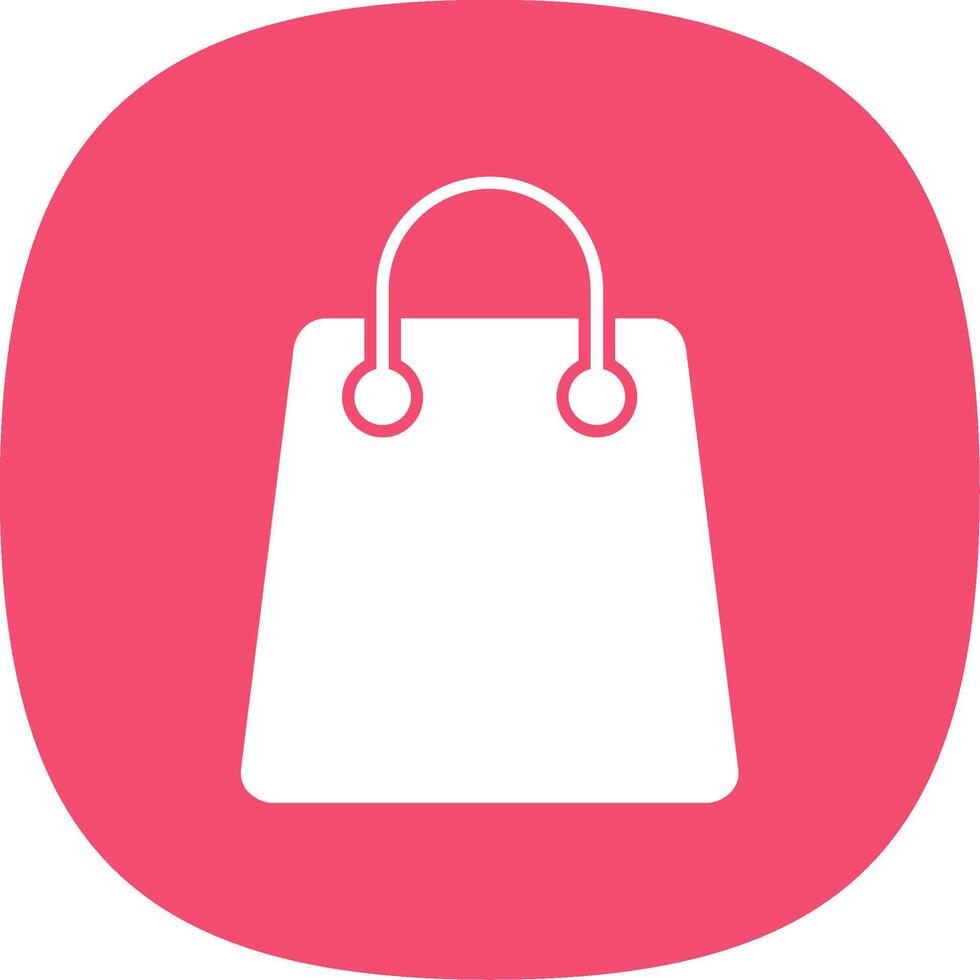 compras bolso glifo curva icono vector