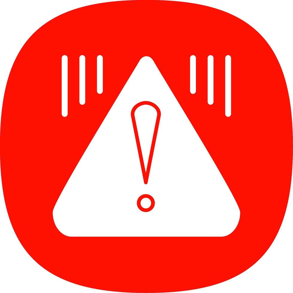 Warning Glyph Curve Icon vector