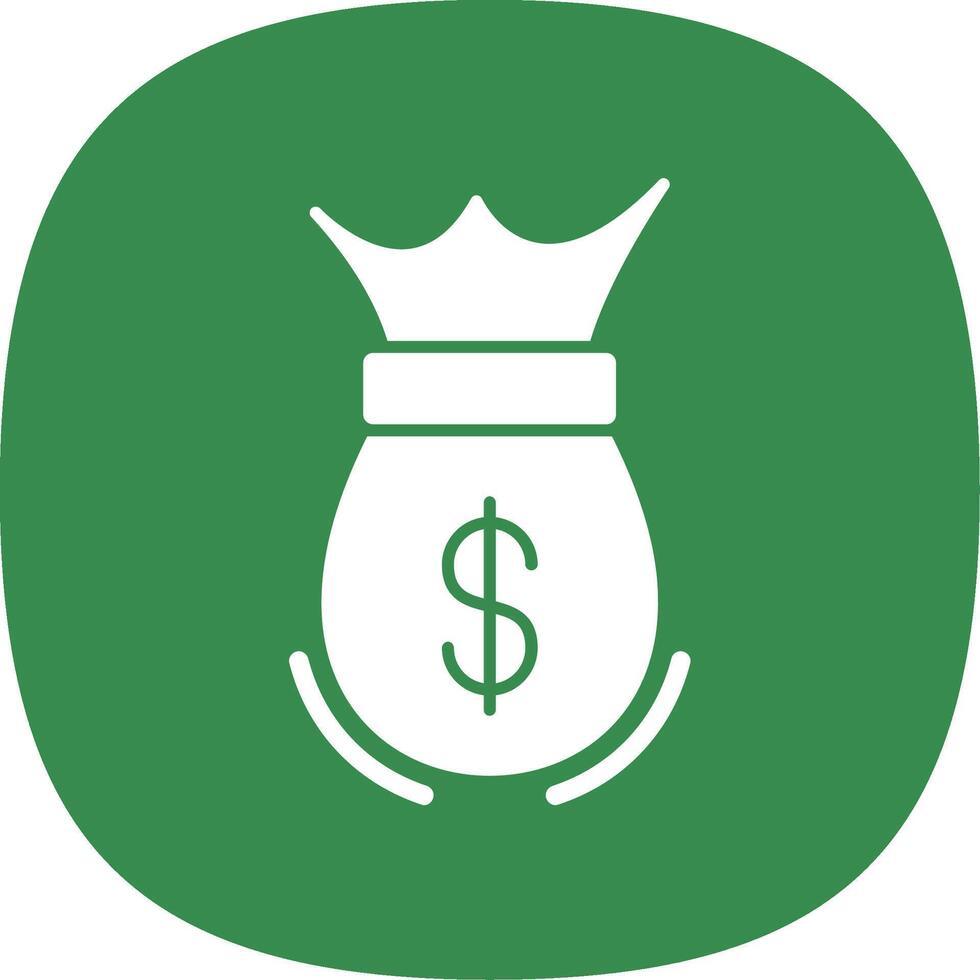 Money Bag Glyph Curve Icon vector