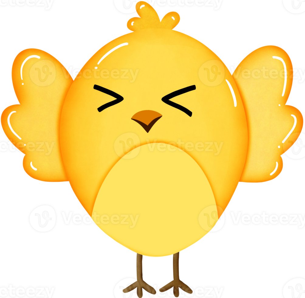 The chick smiles happily. png