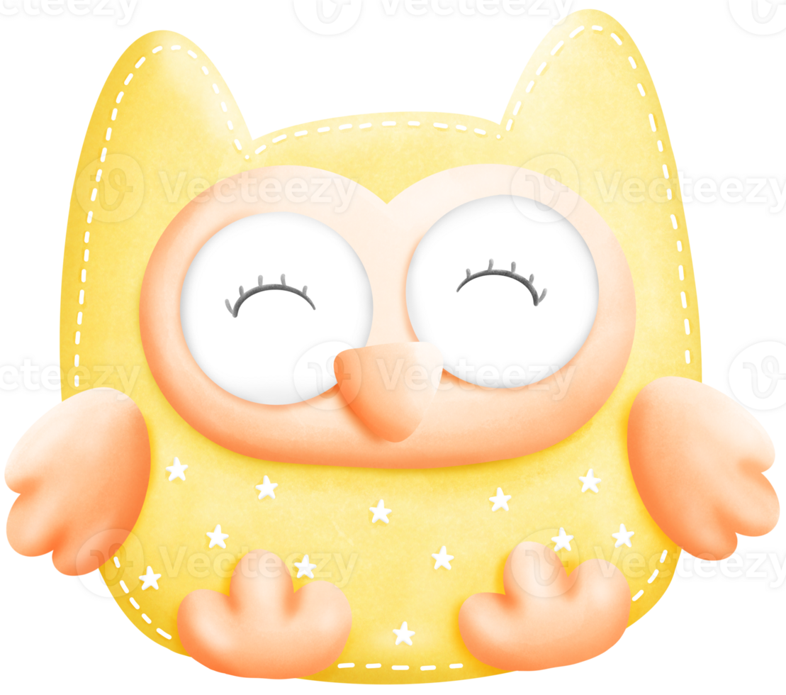Cartoon yellow owl png