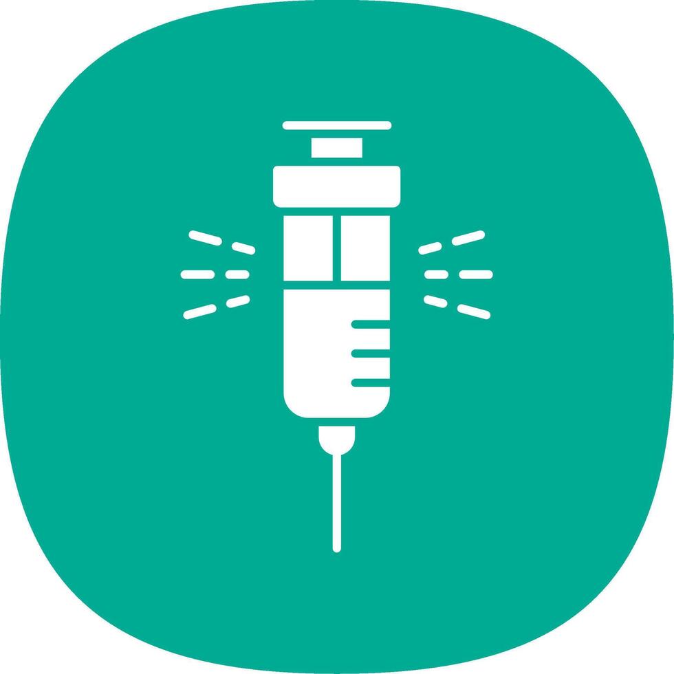 Syringe Glyph Curve Icon vector