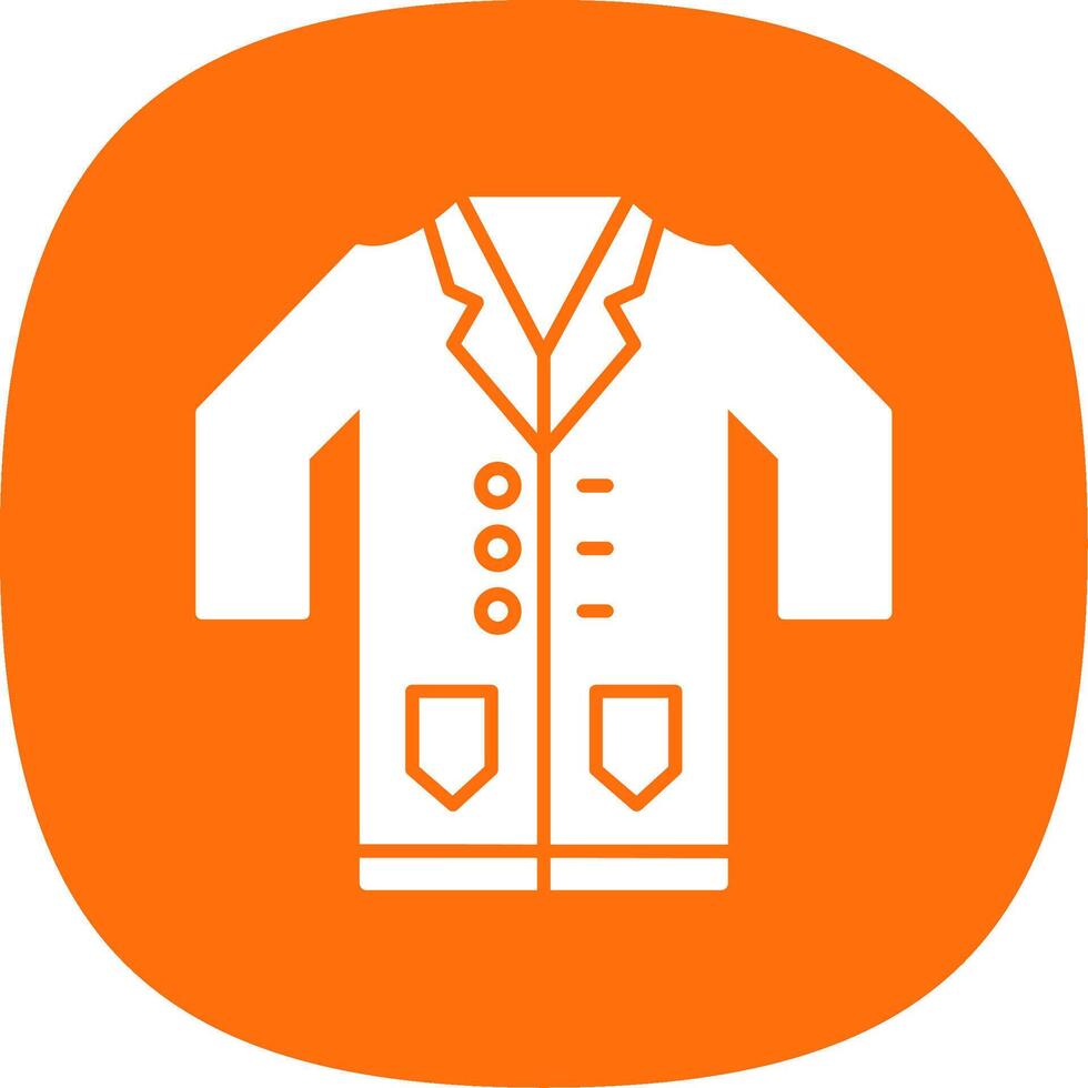 Lab Coat Glyph Curve Icon vector