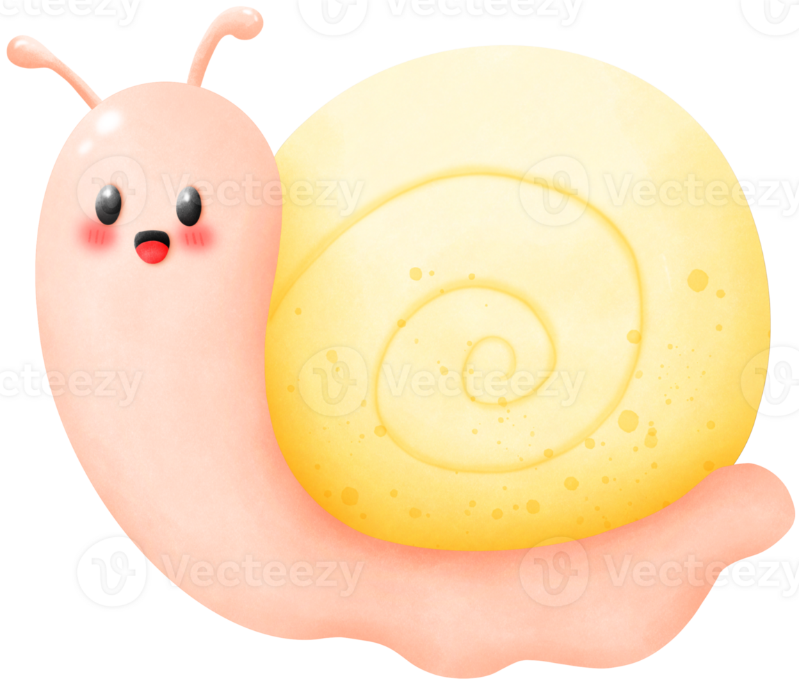 Snail with yellow spiral shell png