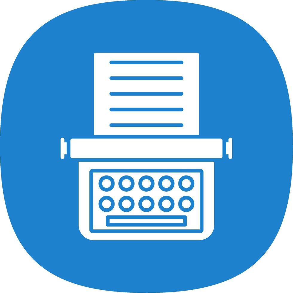 Typewriter Glyph Curve Icon vector
